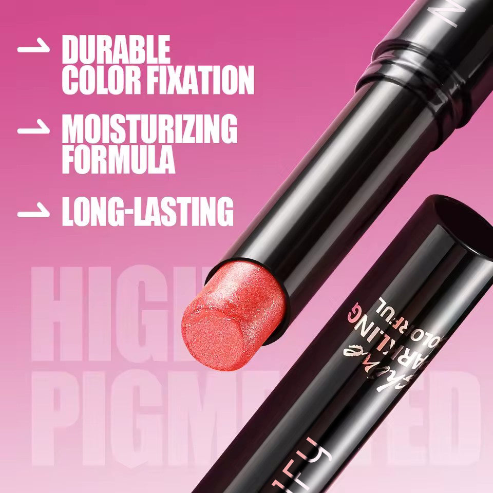 Diamond pearl lipstick, water-resistant, does not easily fade, cup-shaped matte velvet finish