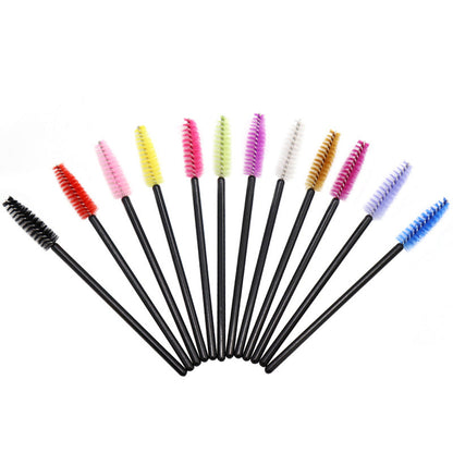 50 pcs/bag disposable nylon brush mini spiral portable colored eyelash curlers