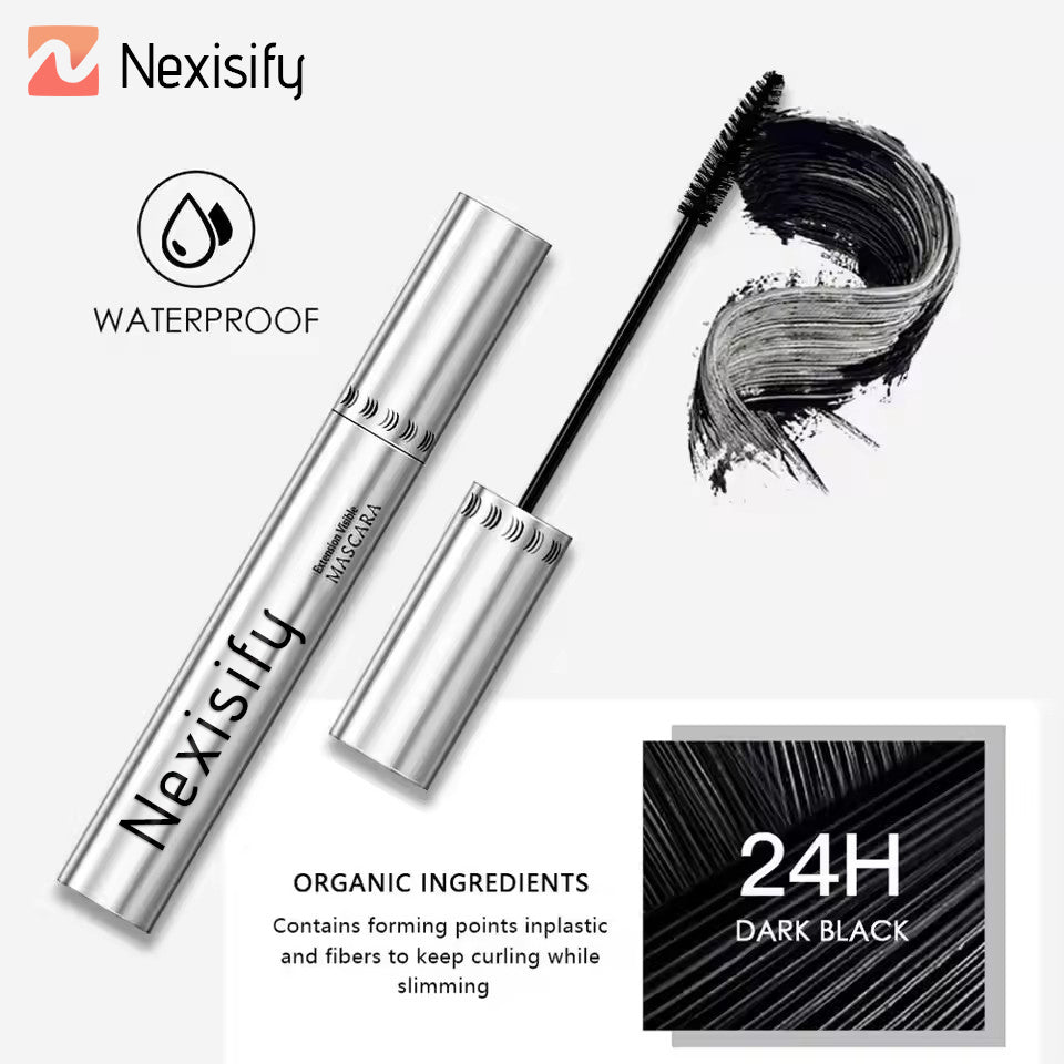Black mascara, four-dimensional silk-smooth lash growth waterproof mascara
