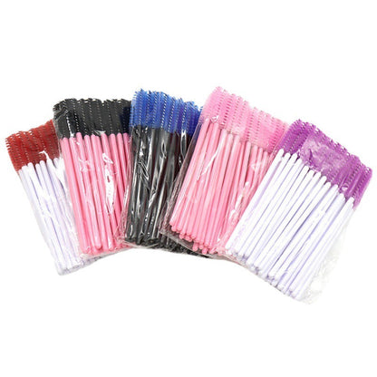 50 pcs/bag disposable nylon brush mini spiral portable colored eyelash curlers