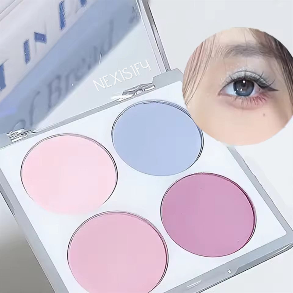 Matte blush palette, water-resistant and long-lasting, suitable for face and eyes.