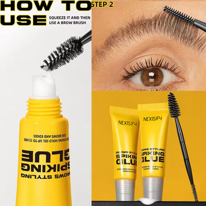 Super strong hair gel, dual-ended brush design, transparent film formation, long-lasting shaping