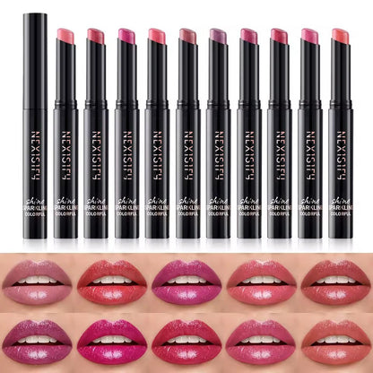 Diamond pearl lipstick, water-resistant, does not easily fade, cup-shaped matte velvet finish