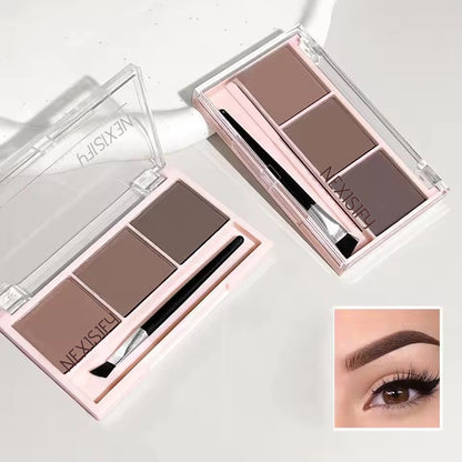 5G three-color eyebrow powder, natural and long-lasting, fine texture, water and sweat resistant