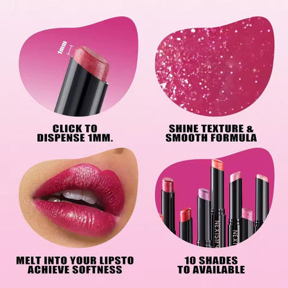 Diamond pearl lipstick, water-resistant, does not easily fade, cup-shaped matte velvet finish