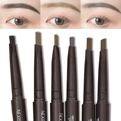 Six-color eyebrow pencil with brush tip, waterproof and smooth