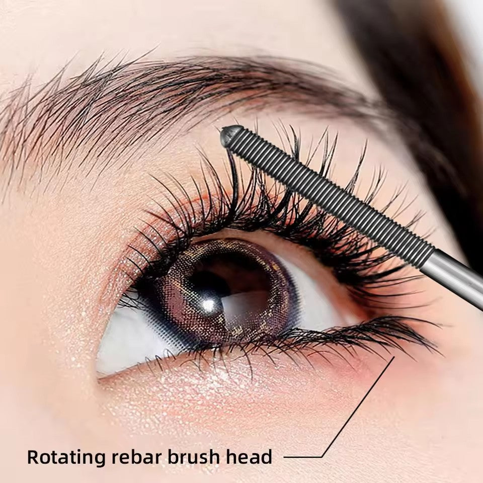 Metallic iron mascara, waterproof, black, lengthening, curling eyelashes