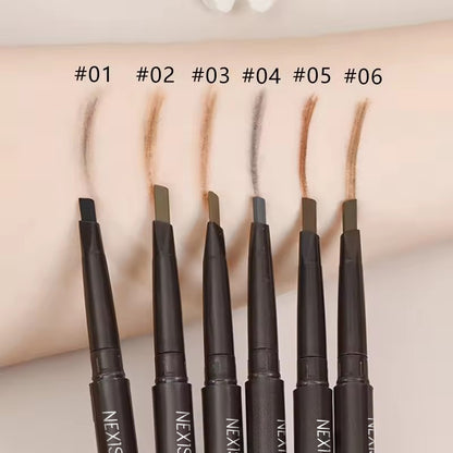 Six-color eyebrow pencil with brush tip, waterproof and smooth