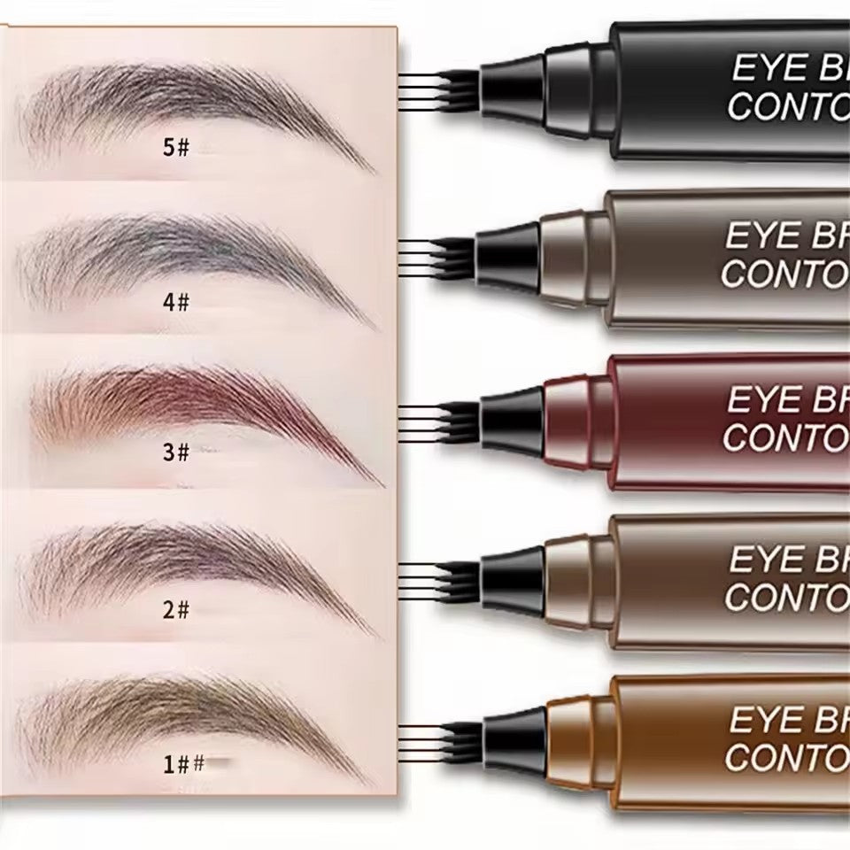 Five-color waterproof long-lasting eyebrow pencil, liquid eyebrow pencil