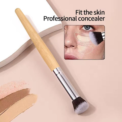 Popular bamboo-handle concealer brush with soft bristles