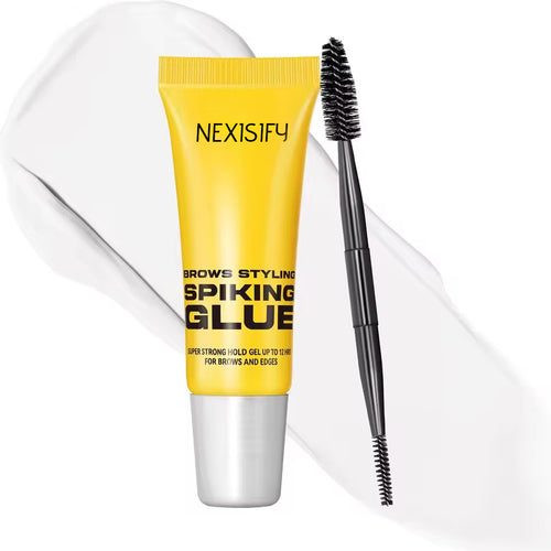 Super strong hair gel, dual-ended brush design, transparent film formation, long-lasting shaping
