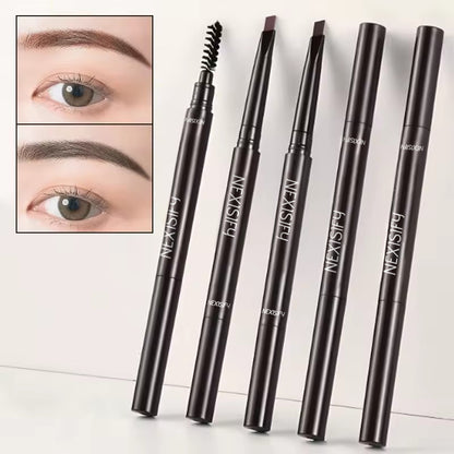 Six-color eyebrow pencil with brush tip, waterproof and smooth
