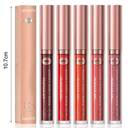 Matte velvet lip gloss deep red-brown liquid lipstick long-lasting waterproof