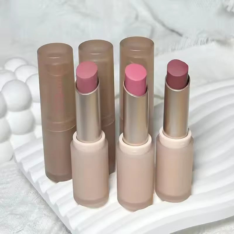 Nude peach lipstick, velvet matte lip gloss, moisturizing, waterproof, long-lasting