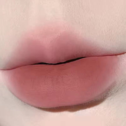 Nude peach lipstick, velvet matte lip gloss, moisturizing, waterproof, long-lasting