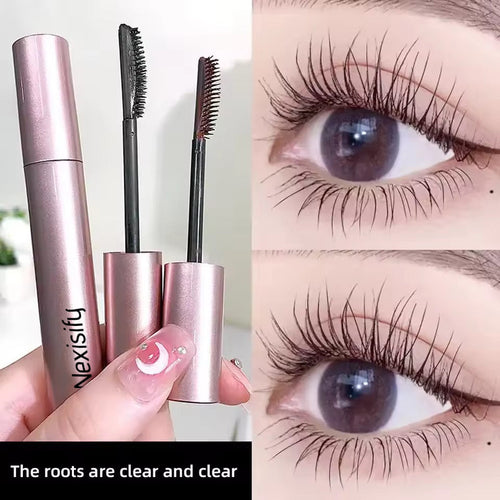 Velvet fiber ultra-fine brush head, lengthens lashes, water-resistant quick drying, curling mascara