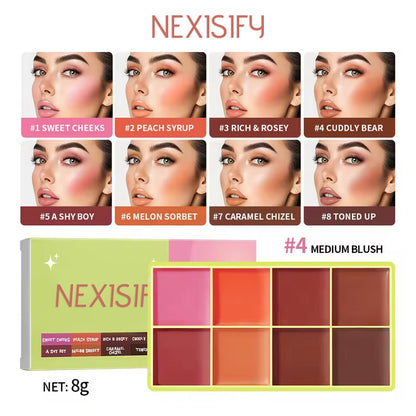 8-color highlighter/eyebrow/blush palette, waterproof, facial contour makeup