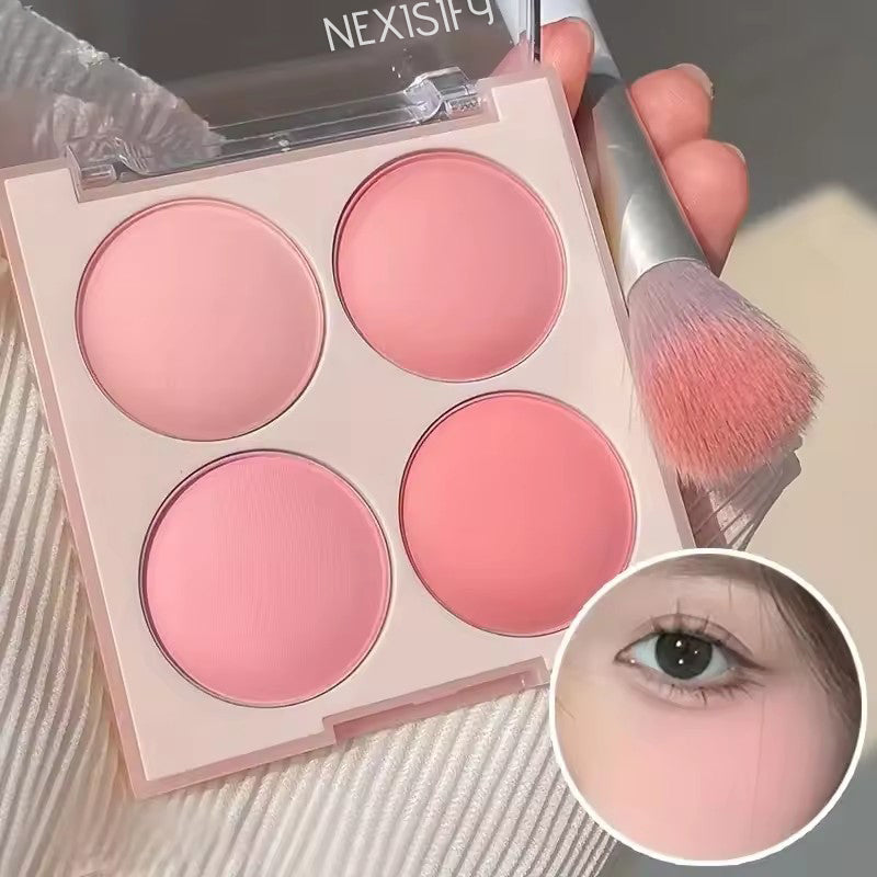Matte blush palette, water-resistant and long-lasting, suitable for face and eyes.