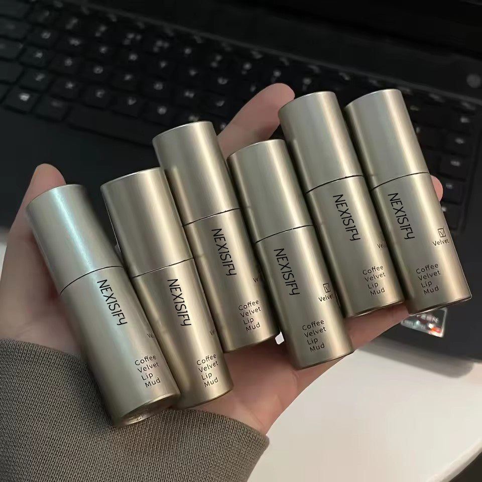 Matte velvet lipstick, waterproof, nude brown lip gloss, clay latte coffee lip gloss