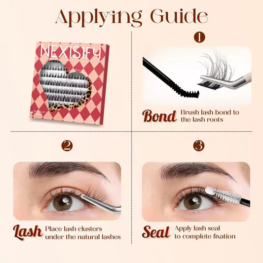 0.05 millimeter fiber eyelash clusters, 0.1 millimeter ultra-fine invisible lash extensions, 8-16 millimeter individual lashes