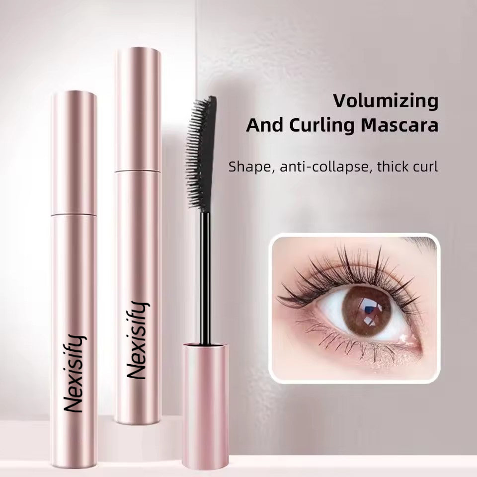 Velvet fiber ultra-fine brush head, lengthens lashes, water-resistant quick drying, curling mascara