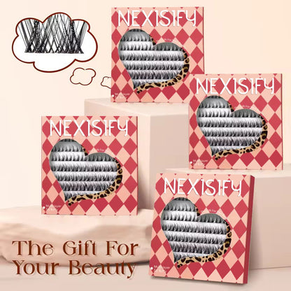 0.05 millimeter fiber eyelash clusters, 0.1 millimeter ultra-fine invisible lash extensions, 8-16 millimeter individual lashes